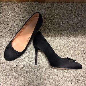 J. Crew Black Women's Heels with Bow Detail